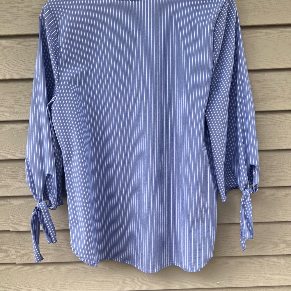 Como Vintage Blue and White stripped Top - Size L - Picture 2 of 11